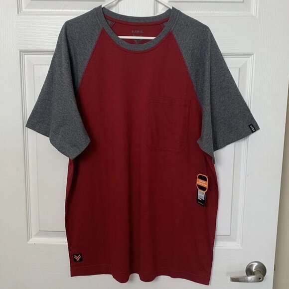 Hawx Work Gear Men’s Large Red Gray Outdoor UPF Stain Resistant Tshirt New - Picture 1 of 9
